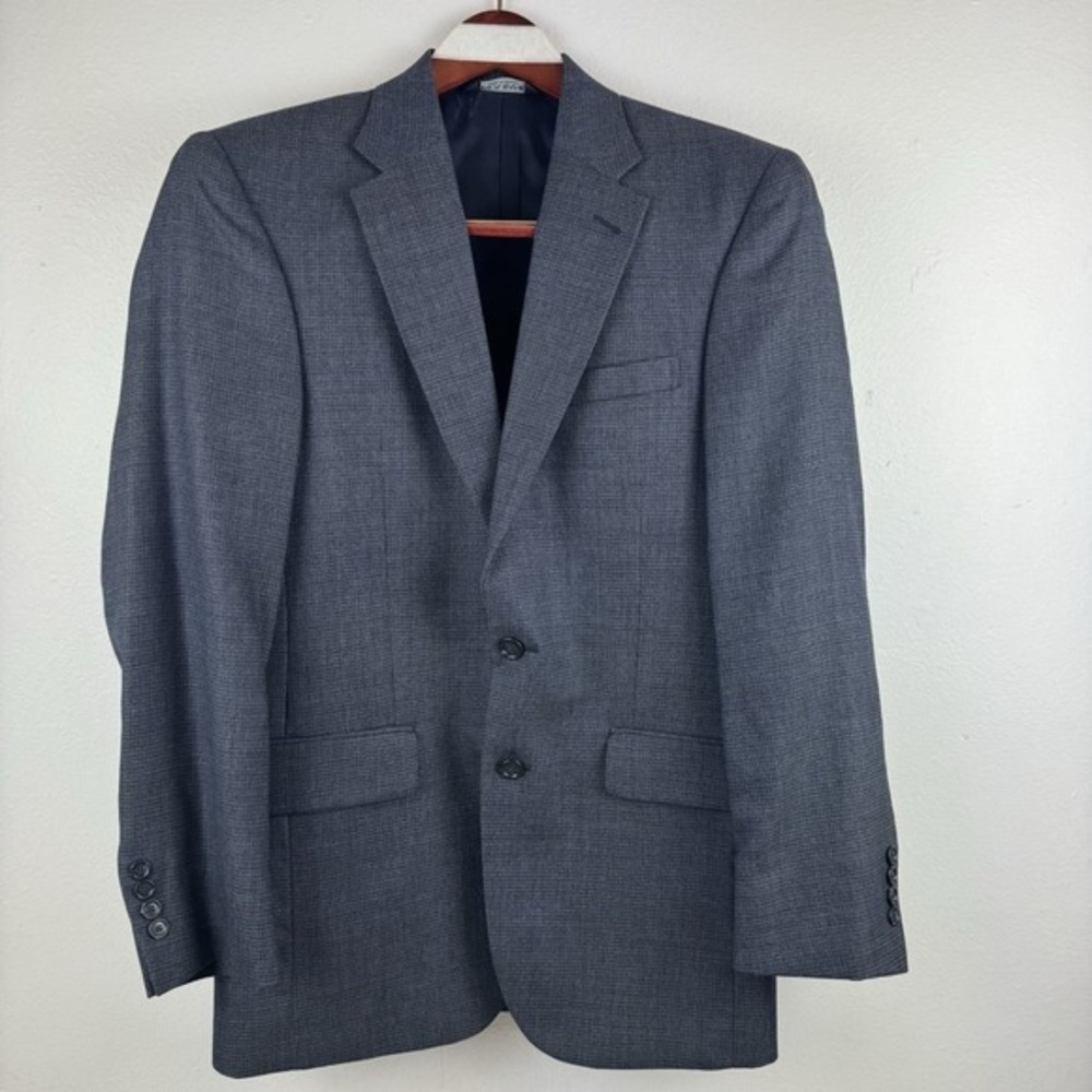 Jos A Bank Travelers Blazer 36R Wool Model 810 coat jacket blue/black